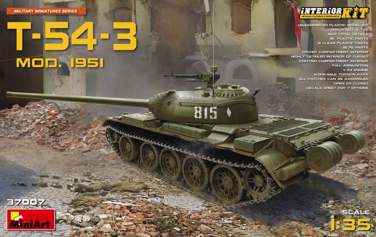 MiniArt 37007 T-54-3 SOVIET MEDIUM TANK. Mod 1951 1/35