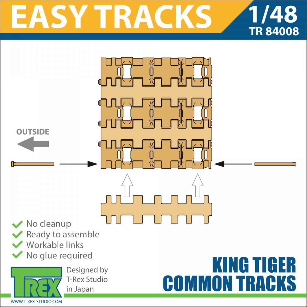 T-Rex Studio TR84008 King Tiger Tracks Pattern 1 1/48 – zdjęcie 5