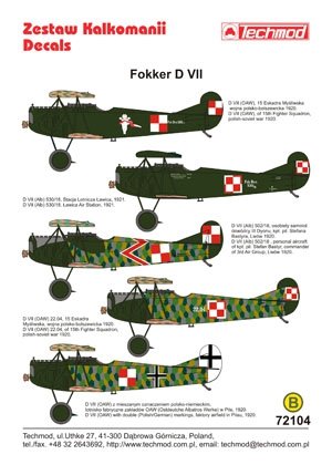 Techmod 72104 - Fokker D.VII 1/72 – immagine 2