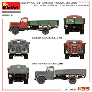 Miniart 35442 GERMAN 3T CARGO TRUCK 3,6-36S. PRITSCHE-NORMAL-TYPE. MILITARY SERVICE 1/35 – zdjęcie 13