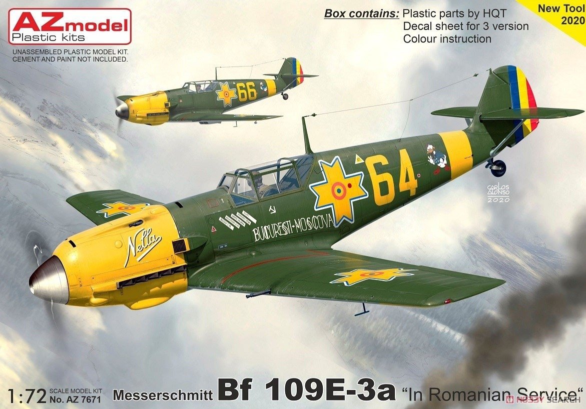 AZ Model AZ7671 Messerschmitt Bf.109E-3a Emil in Romanian service 1/72