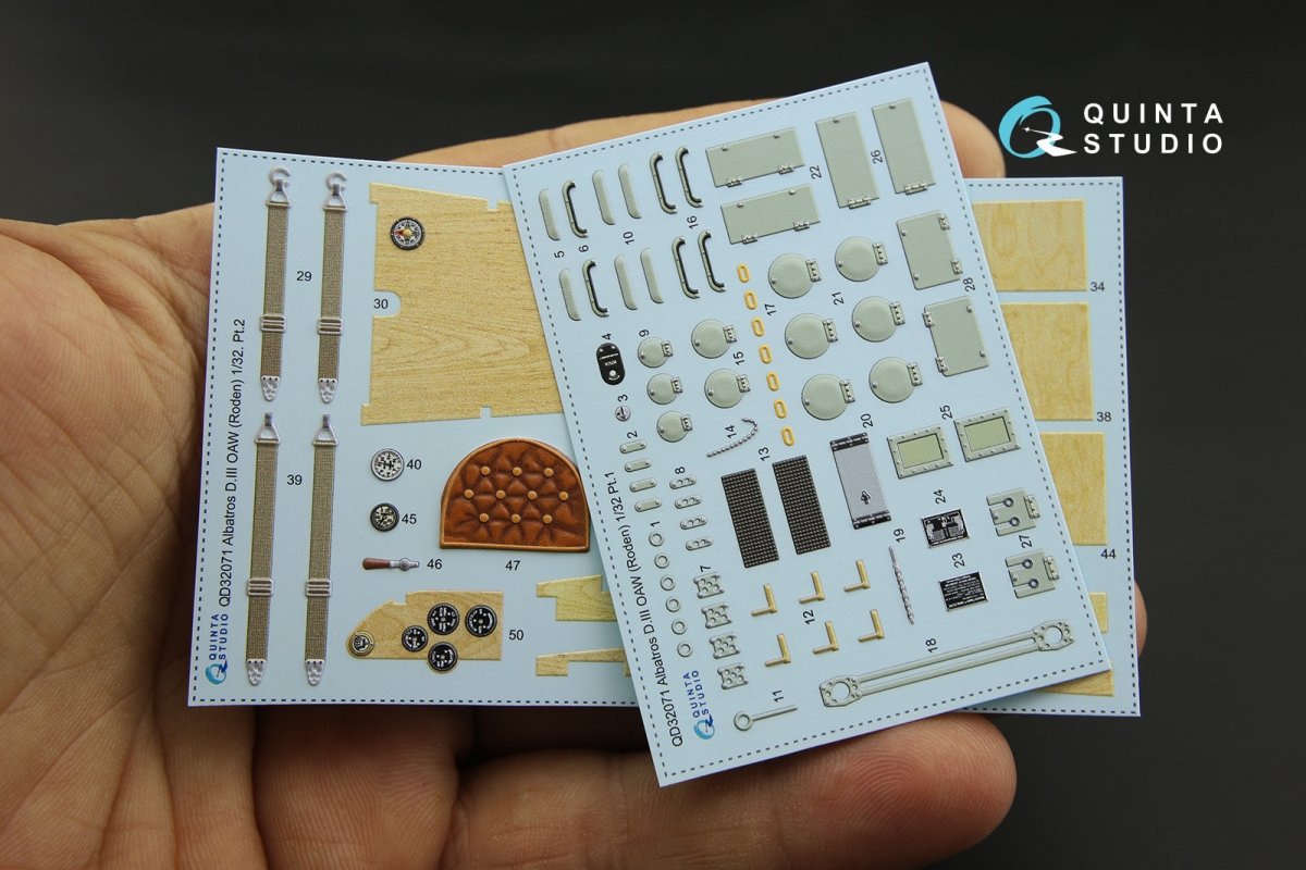 Quinta Studio QD32071 Albatros D.III OAW 3D-Printed &amp;amp; coloured Interior on decal paper (for Roden kit) 1/32 – zdjęcie 2