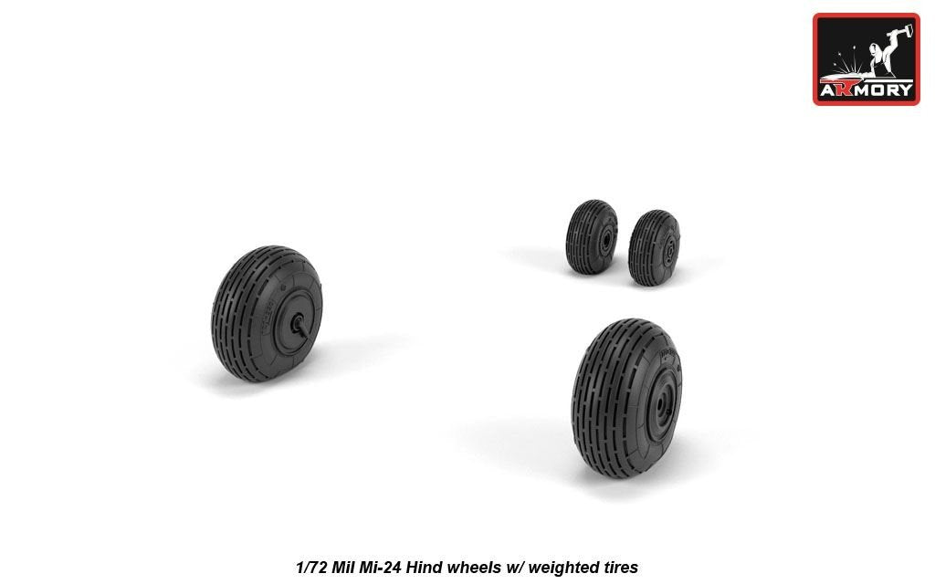 Armory Models AW72052 Mil Mi-24 Hind wheels w/ weighted tires 1/72 – image 4