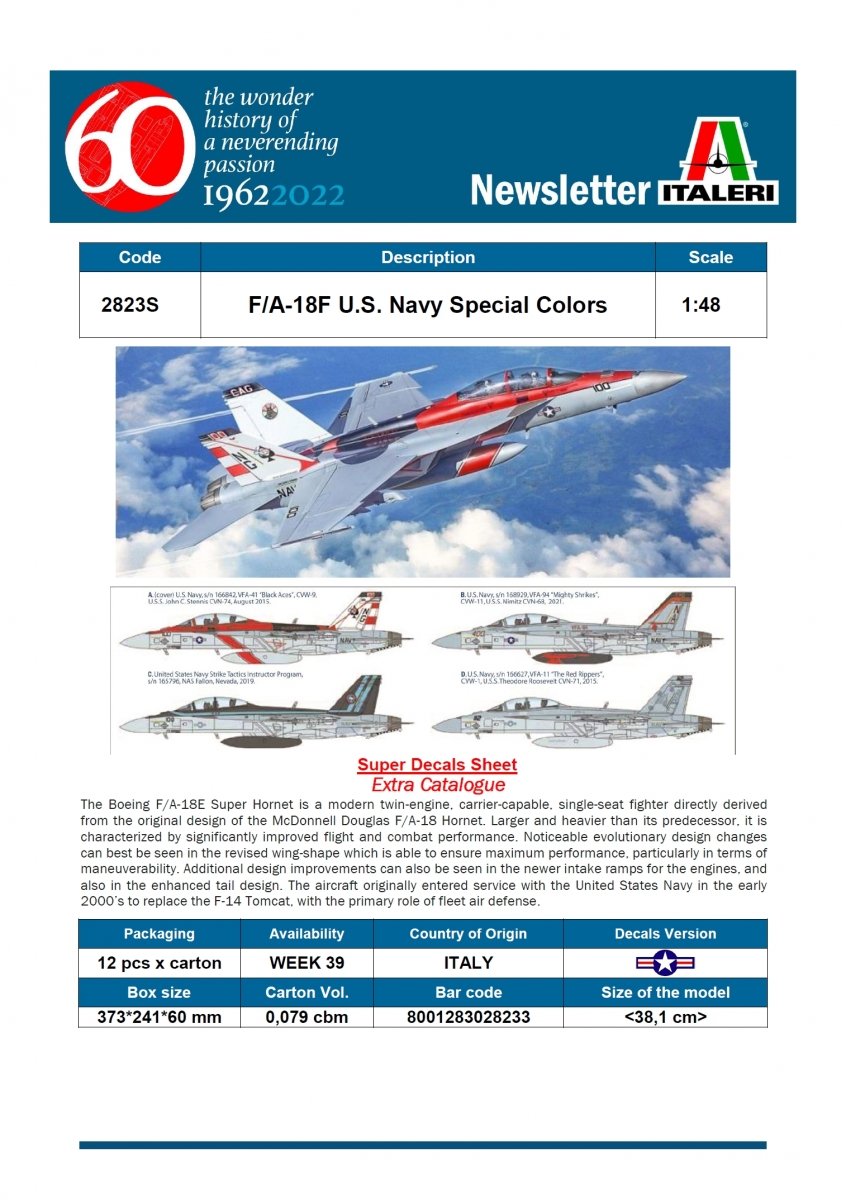 Italeri 2823 F/A-18F U.S. Navy Special Colors 1/48 – zdjęcie 3
