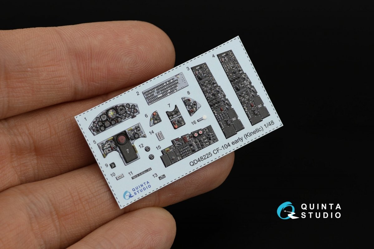 Quinta Studio QD48225 CF-104 Early 3D-Printed &amp;amp; coloured Interior on decal paper ( Kinetic ) 1/48 – zdjęcie 8