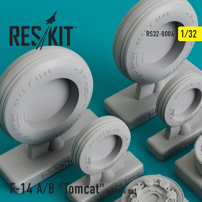 RESKIT RS32-0006 F-14 (A/B) "Tomcat" resin wheels 1/32