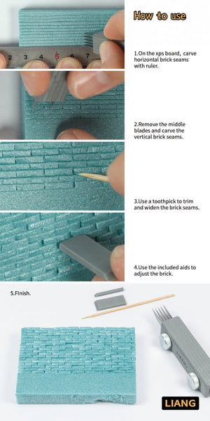 Liang 0227 Model Brick Graver for Dioramas – zdjęcie 7