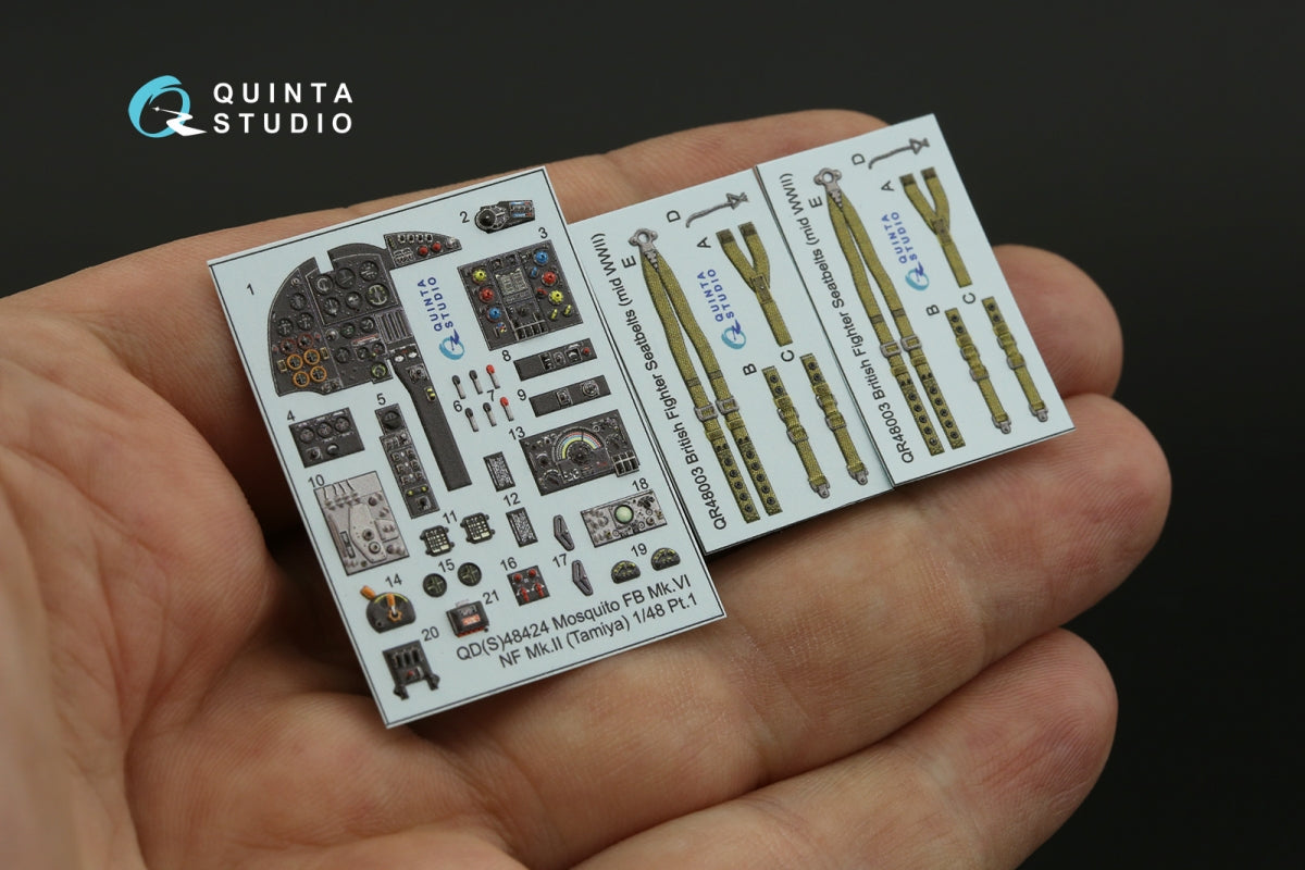 Quinta Studio QD48424 Mosquito FB Mk.VI/NF Mk.II 3D-Printed coloured Interior on decal paper (Tamiya) 1/48 – zdjęcie 8