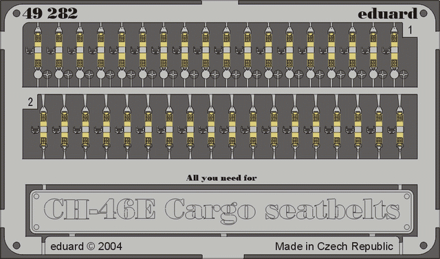 Eduard 49282 CH-46E/ D seatbelts cargo type 1/48 Academy