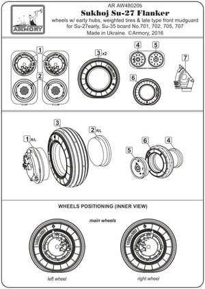 Armory Models AW48020b Sukhoj Su-27 Flanker wheels 1/48 – zdjęcie 6