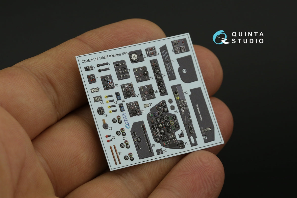 Quinta Studio QD48301 Bf 110E/F 3D-Printed &amp;amp; coloured Interior on decal paper (Eduard) 1/48 – Bild 12