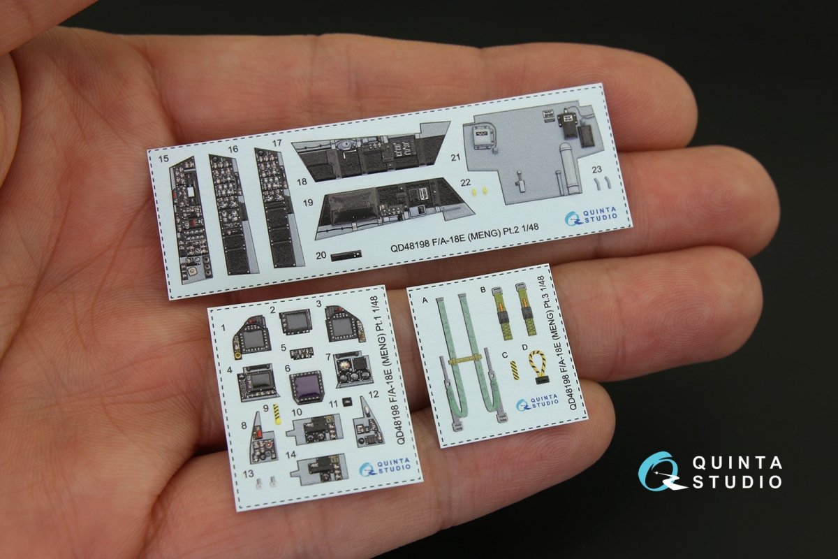 Quinta Studio QD48198 F/A-18E 3D-Printed &amp;amp; colored Interior on decal paper (for Meng kit) 1/48 – image 2