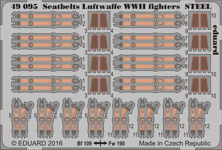 Eduard BIG49343 Seatbelts WWII Axis AF STEEL 1/48 – zdjęcie 2