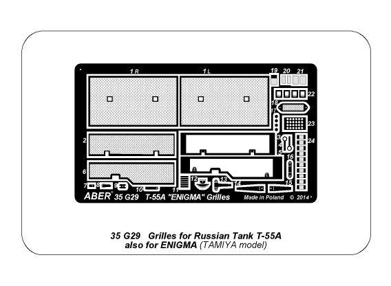 Aber 35G29 Grilles for Russian Tank T-55A also for T-55 ENIGMA 1/35 – image 8