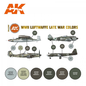 AK Interactive AK11718 WWII LUFTWAFFE LATE WAR COLORS 6x17 ml – zdjęcie 2