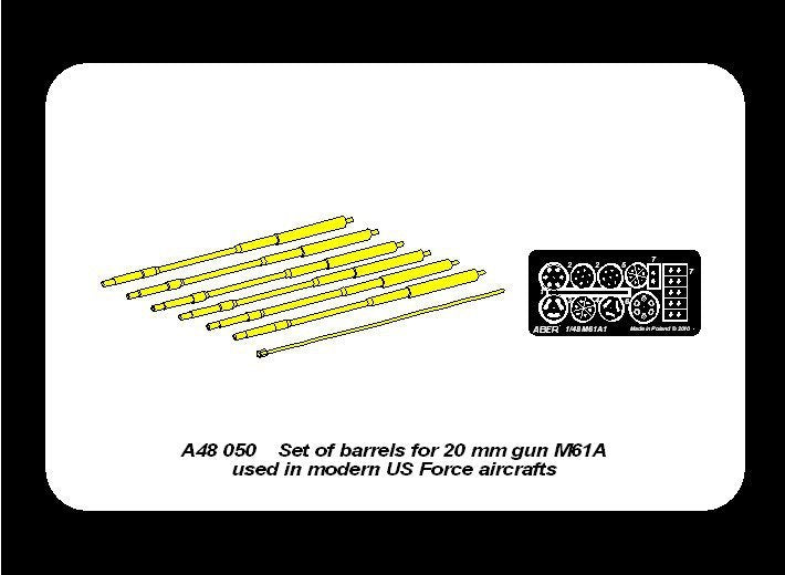 Aber A48 050 Set of barrels for 20 mm gun M61A1used in modern US Force aircrafts 1/48 – zdjęcie 11