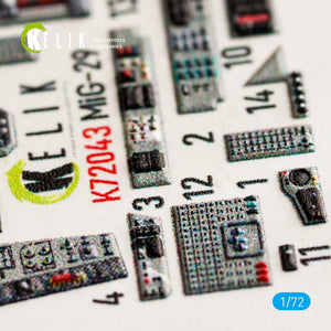 KELIK K72043 MIG-29 FULCRUM-A 9-12 INTERIOR 3D DECALS FOR GWH KIT 1/72 – image 5