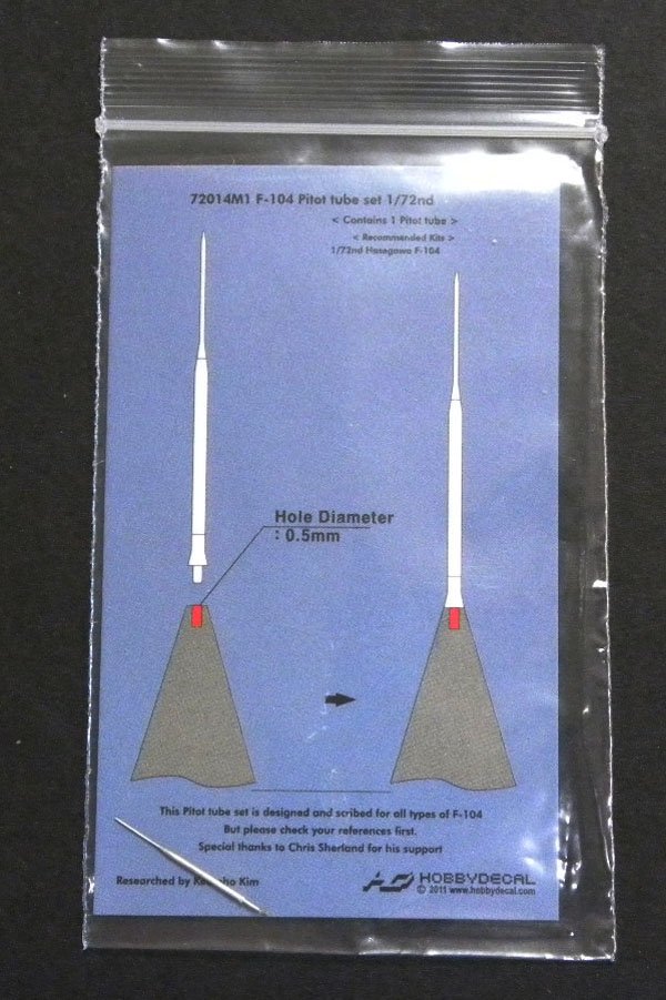 HobbyDecal MT72014V1 Ensemble de tubes Pitot F-104 1/72