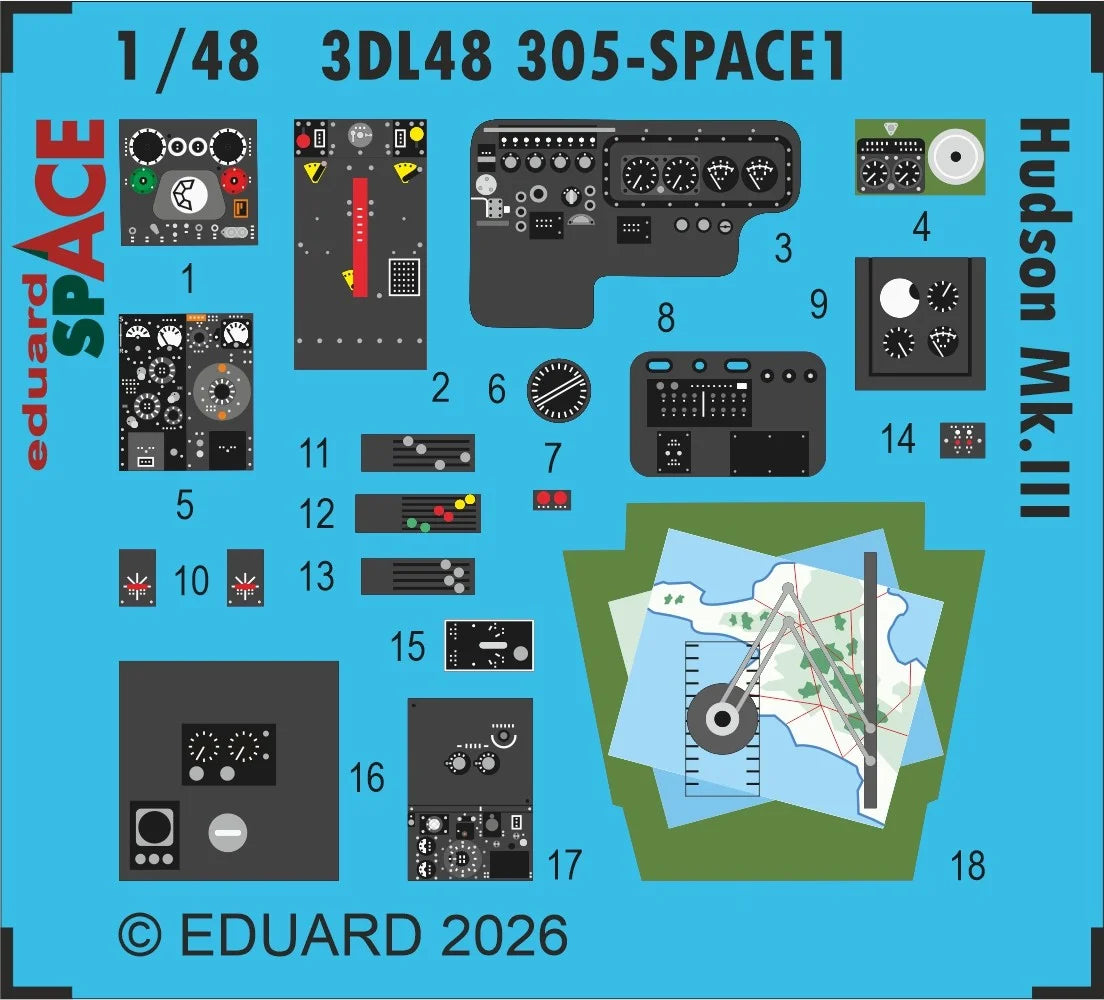 Eduard 3DL48305 Lockheed Hudson Mk.III - Space Set for ICM Kits 1/48