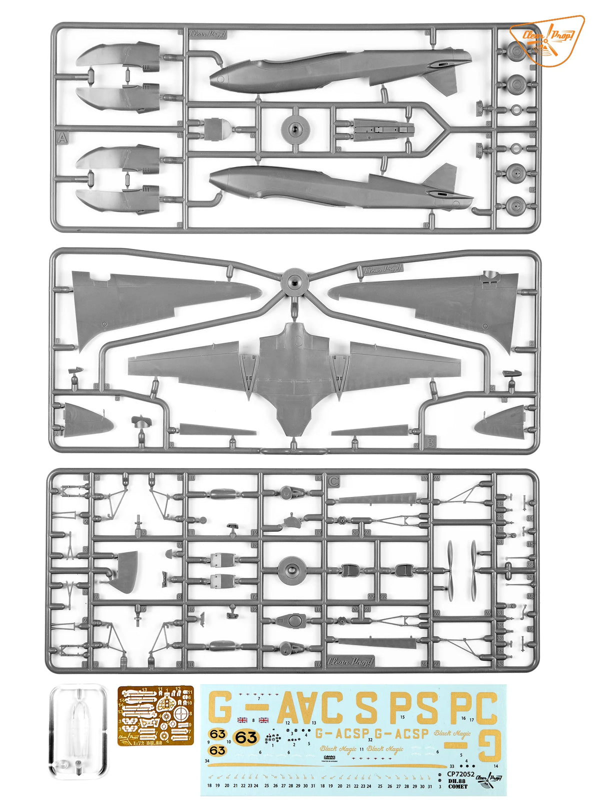 Clear Prop! CP72052 de Havilland DH.88 Comet G-ACSP Advanced Kit 1/72 – image 5