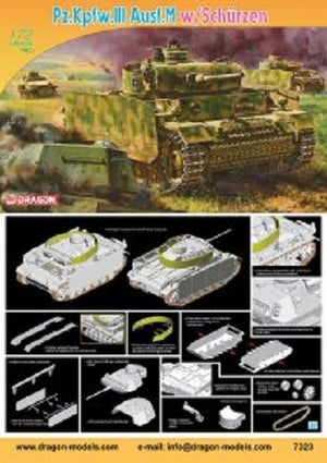 Dragon 7323 Pz.Kpfw.III Ausf.M w/Schurzen 1/72 – zdjęcie 3