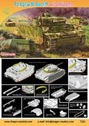 Dragon 7323 Pz.Kpfw.III Ausf.M w/Schurzen 1/72 – zdjęcie 3