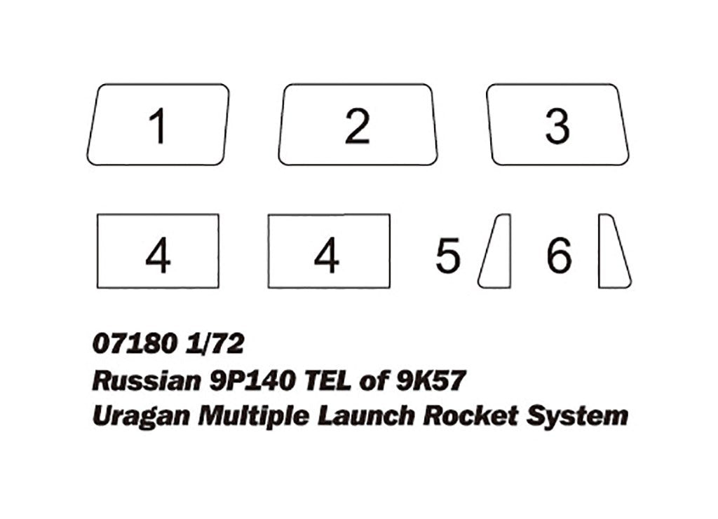 Trumpeter 07180 Russian 9P140 TEL of 9K57 Uragan Multiple Launch Rocket System 1/72 – zdjęcie 4