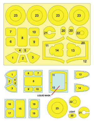 Omask 54036 P-51B Mustang mask (for Tamiya) 1/48 – zdjęcie 2