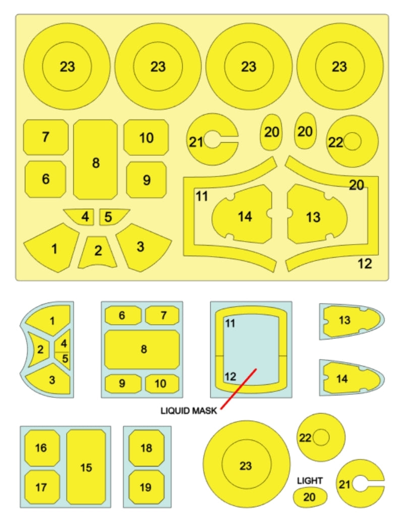 Omask 54036 P-51B Mustang mask (for Tamiya) 1/48 – zdjęcie 2