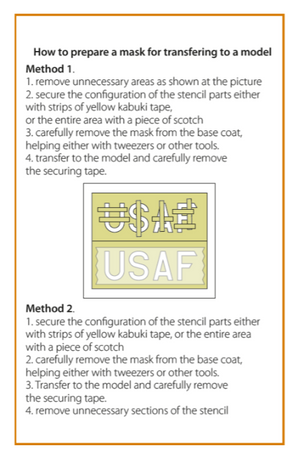 Clear Prop! CPA48068 F-86A pre-cut patterns for numbers and letteringpainting mask on &amp;quot;yellow kabuki paper&amp;quot; for CP4824 kit 1/48 – zdjęcie 3