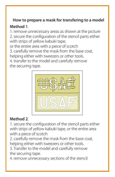Clear Prop! CPA48068 F-86A pre-cut patterns for numbers and letteringpainting mask on &amp;quot;yellow kabuki paper&amp;quot; for CP4824 kit 1/48 – zdjęcie 3
