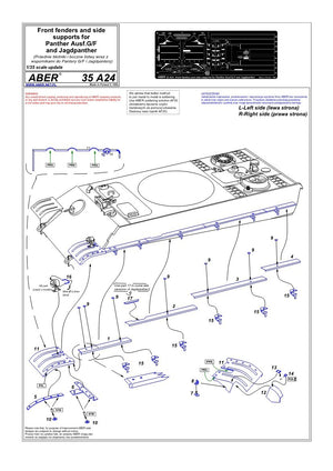 Aber 35A024 Front fenders and side skirts for Panther, Ausf.G and Jagdpanther (1/35) – image 4
