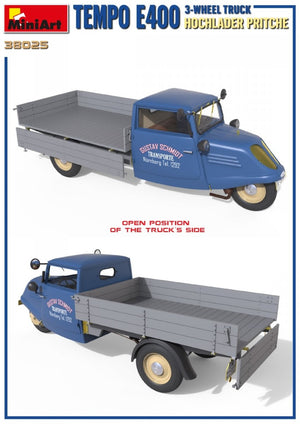 MiniArt 38025 TEMPO E400 HOCHLADER PRITSCHE 3-WHEEL TRUCK 1/35 – zdjęcie 6
