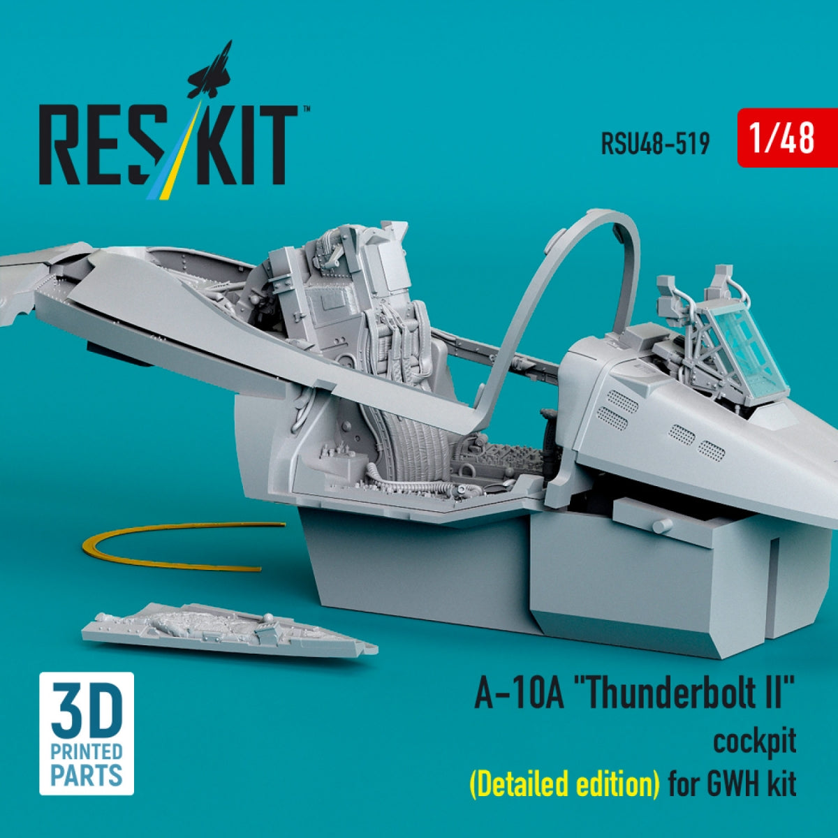 RESKIT RSU48-0519 A-10A "Thunderbolt II" cockpit (Detailed edition) for GWH kit (3D Printed) 1/48