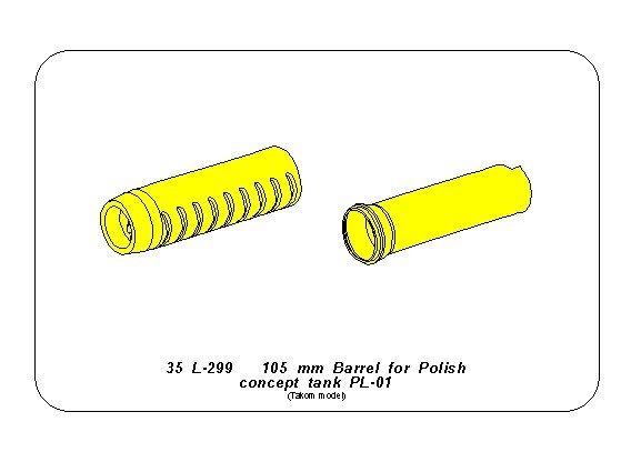 Aber 35L-299 Lufa 105mm do polskiego koncepcyjnego czołgu PL-01 (Takom) 1/35 – zdjęcie 4