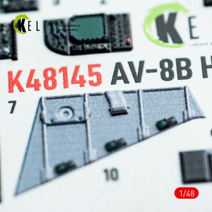 Kelik K48145 AV-8B Harrier - interior 3D decals for Hasegawa kit 1/48