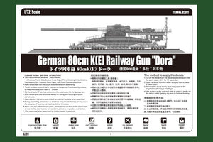 Hobby Boss 82911 German 80cm K(E) Railway Gun Dora 1/72 – zdjęcie 2
