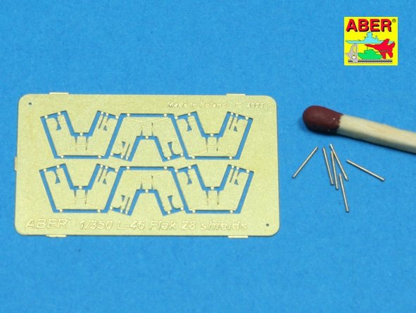 Aber 350L-46 Set of 6 pcs 4cm Flak 28 barrels with shields for German Navy 1/350 – zdjęcie 3