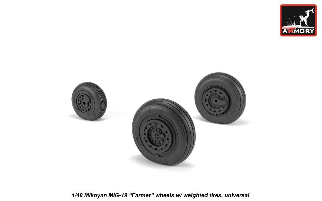 Armory Models AW48030 Mikoyan MiG-19 Farmer wheels w/ weighted tires 1/48 – zdjęcie 4