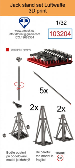 Omask 103204 Jack stand set Luftwaffe (3D print) 1/32 – zdjęcie 2