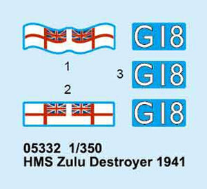 Trumpeter 05332 HMS Zulu British Tribal Class Destroyer 1941 1/350 – zdjęcie 4
