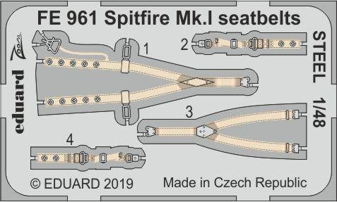 Eduard FE961 Spitfire Mk. et ceintures de sécurité en acier au 1/48 Tamiya