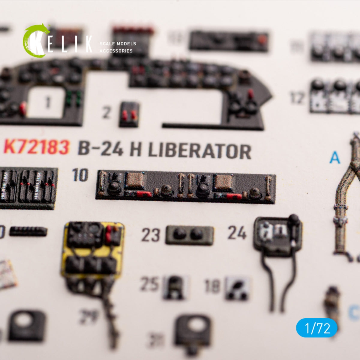 Kelik K72183 B-24H Liberator - interior 3D decals for Airfix kit 1/72