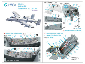 Quinta Studio QD48474 A-10C 3D-Printed coloured Interior on decal paper (GWH) 1/48 – zdjęcie 7