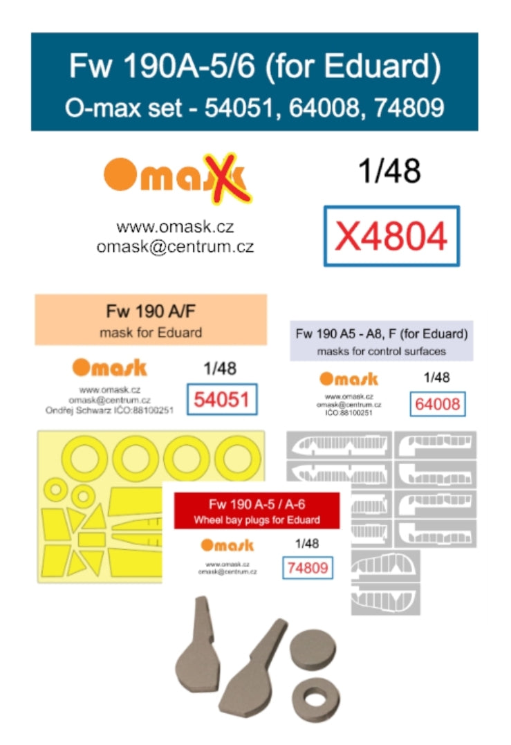 Omask X4804 Fw 190A-5/6 O-max set for Eduard 1/48