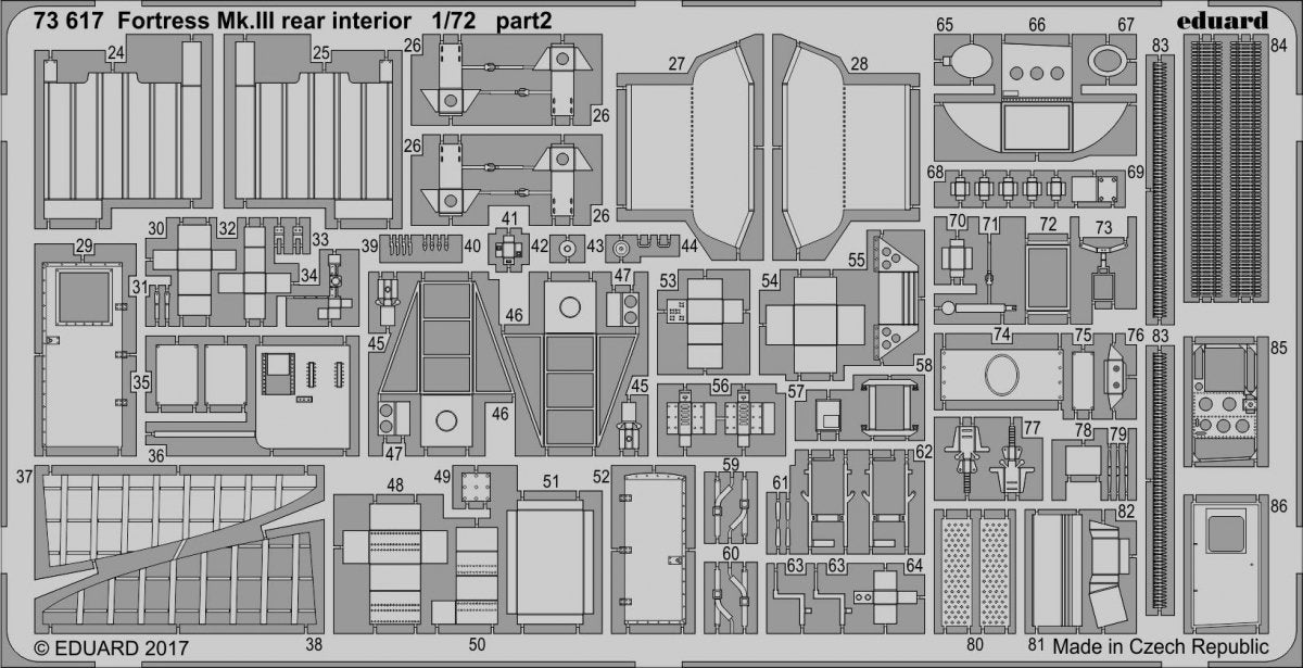 Eduard 73617 Fortress Mk. III rear interior AIRFIX 1/72 – zdjęcie 2