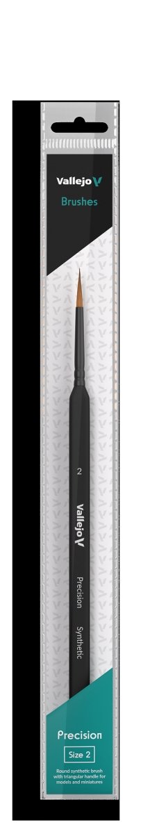 VALLEJO B03002 - Brush - Precision - Round Synthetic Brush, Triangular Handle No. 2