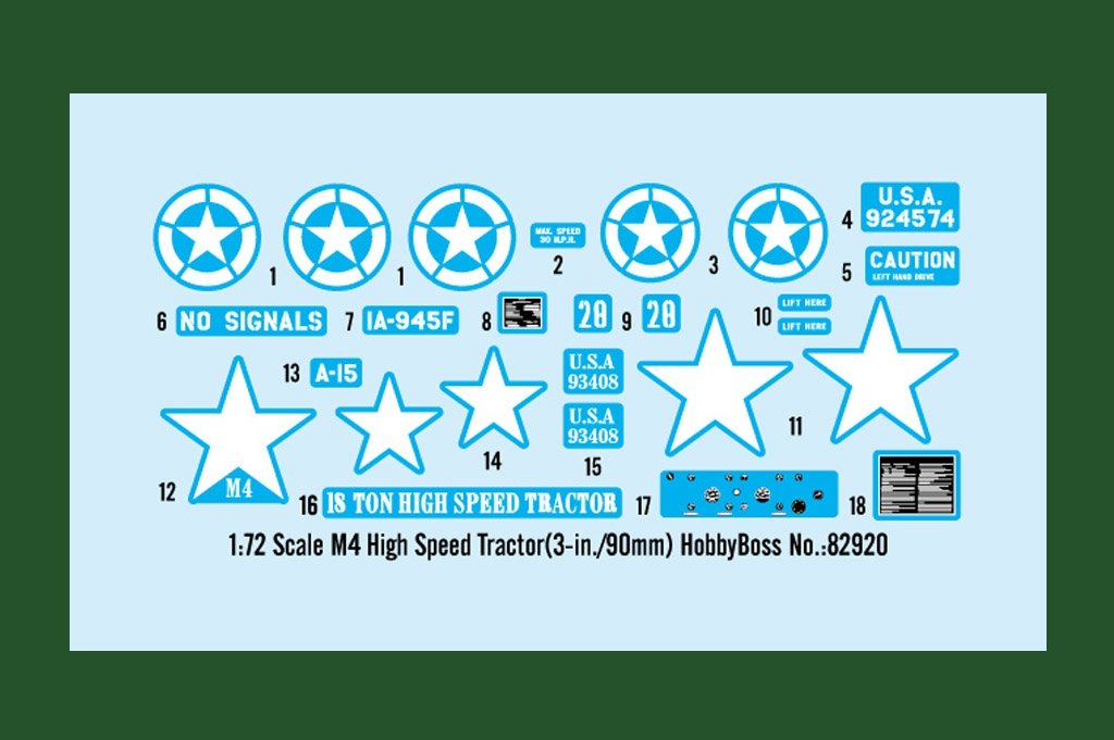 Hobby Boss 82920 M4 High Speed Tractor 3-in./90mm 1/72 – zdjęcie 2