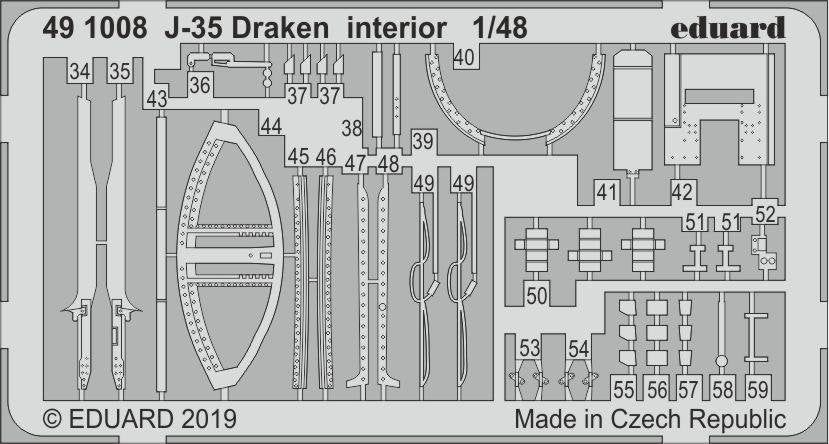 Eduard 491008 J-35 Draken interior HASEGAWA 1/48 – zdjęcie 2