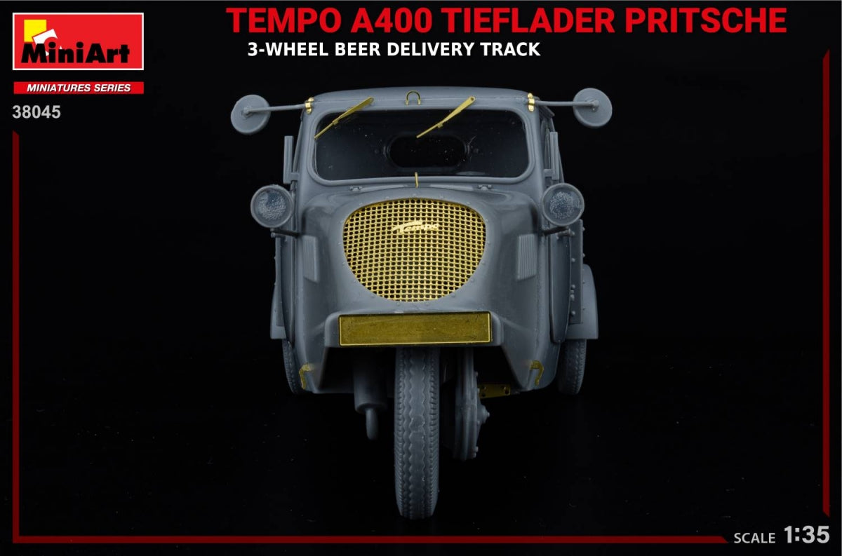 MiniArt 38045 TEMPO A400 TIEFLADER PRITSCHE 3-WHEEL BEER DELIVERY TRUCK 1/35 – zdjęcie 18